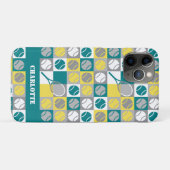 😍 Groen, geel en grijs tennispatroon Case-Mate iPhone Case (Achterkant (horizontaal))