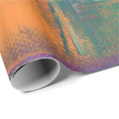 Groen, geel en rood abstract schilderij cadeaupapier (Rol Hoek)