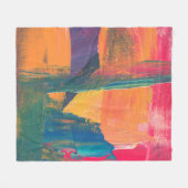 Groen, geel en rood abstract schilderij fleece deken (Voorkant (Horizontaal))