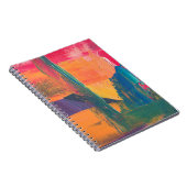 Groen, geel en rood abstract schilderij notitieboek (Rechterzijde)