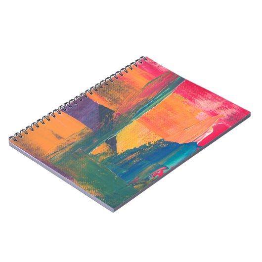 Groen, geel en rood abstract schilderij notitieboek (Linkerzijde)