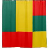 Groen geel en rood kleurenblok afdrukken douchegordijn (Voorkant)