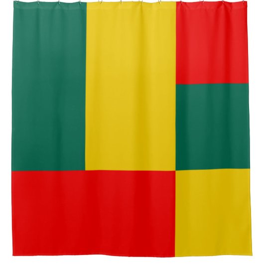 Groen geel en rood kleurenblok afdrukken douchegordijn (Voorkant)