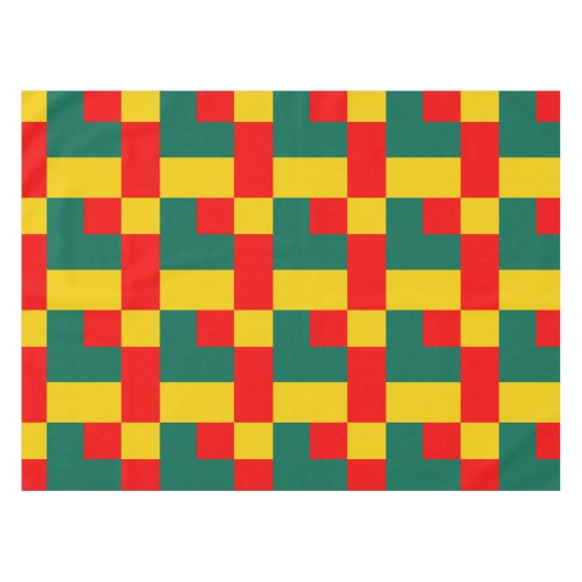 Groen geel en rood kleurenblok Afdrukken Kort Tafelkleed (Voorkant (Horizontaal))