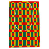Groen geel en rood kleurenblok afdrukken medium cadeauzakje (Voorkant)