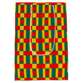 Groen geel en rood kleurenblok afdrukken medium cadeauzakje (Achterkant)