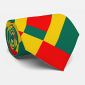 Groen geel en rood kleurenblok afdrukken stropdas (Opgerold)