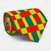 Groen geel en rood kleurenblok afdrukken stropdas (Opgerold)