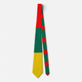 Groen geel en rood kleurenblok afdrukken stropdas (Voorkant)