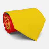 Groen geel en rood kleurenblok afdrukken stropdas (Opgerold)