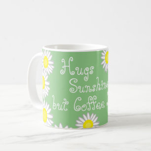 Groen Geel en Wit Daisy Fun Gezegde Koffiemok