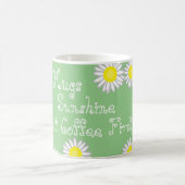 Groen Geel en Wit Daisy Fun Gezegde Koffiemok (Center)