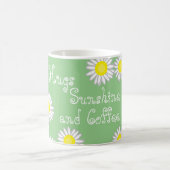Groen Geel en Wit Daisy Schattige Gezegde Koffiemok (Center)