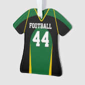 Groen, geel en zwart Football Jersey Ornament (voorkant)