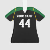 Groen, geel en zwart Football Jersey Ornament (achterkant)