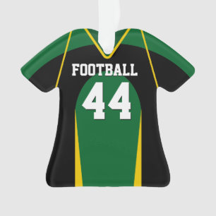 Groen, geel en zwart Football Jersey Ornament