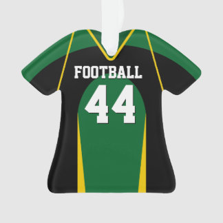 Groen, geel en zwart Football Jersey Ornament