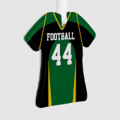 Groen, geel en zwart Football Jersey Ornament (voorkant)