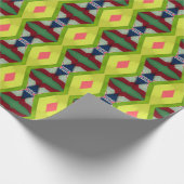 Groen geel etnisch patroon cadeaupapier (Hoek)