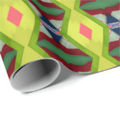 Groen geel etnisch patroon cadeaupapier (Rol Hoek)