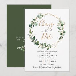 Groen Geel Eucalyptus Geometrisch Wijzig de Datum Kaart