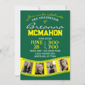 Groen & Geel Filmstrip 5 Foto Afstuderen Kaart (Voorkant)