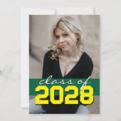 Groen & Geel Filmstrip 5 Foto Afstuderen Kaart (Achterkant)