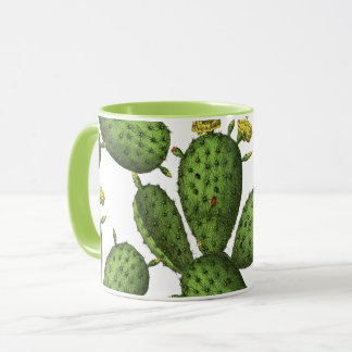 groen geel flessenpatroon mok