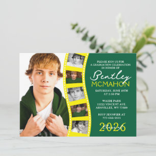 Groen & geel Foto Filmstrip Afstuderen Collage Kaart