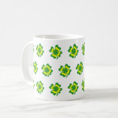 Groen Geel Four Leaf Clover Simplw Coffee Mok (Voorkant links)