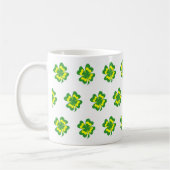 Groen Geel Four Leaf Clover Simplw Coffee Mok (Links)