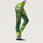 Groen Geel Fractale Kunst Leggings (Rechts)