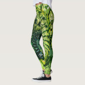 Groen Geel Fractale Kunst Leggings (Links)
