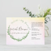 GROEN & GEEL GEBLADERTE LANGE AFSTAND BABY SHOWER KAART (Staand voorkant)