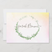 GROEN & GEEL GEBLADERTE LANGE AFSTAND BABY SHOWER KAART (Achterkant)