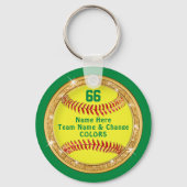 Groen Geel Gepersonaliseerde ideeën van het Team v Sleutelhanger (Voorkant)
