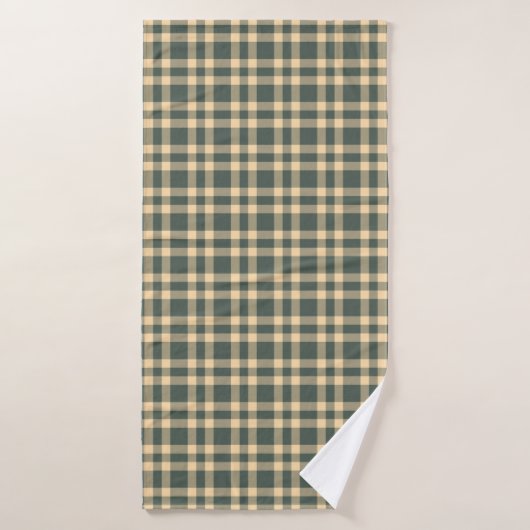 Groen Geel Geruit Patroon Badhanddoek (Badhanddoek)