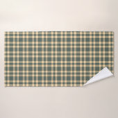 Groen Geel Geruit Patroon Badhanddoek (Badhanddoek)
