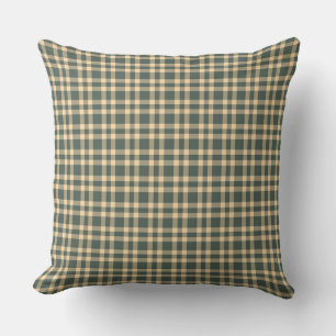 Groen Geel Gestreepte Plaid Patroon Kussen