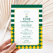 Groen Geel Golf Koppels Douche Uitnodiging