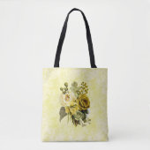 Groen Geel Goud Bloemen Schouder Canvas tas (Voorkant)