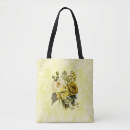 Groen Geel Goud Bloemen Schouder Canvas tas