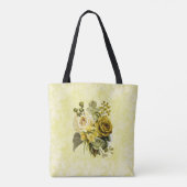 Groen Geel Goud Bloemen Schouder Canvas tas (Achterkant)