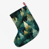 Groen Geel Gouden Bomen Kerstnaam Grote Kerstsok (Achterkant (Hangend))