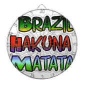 Groen Geel Gouden Brazilië Hakuna Matata Art Print Dartbord (Voorkant)