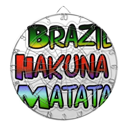 Groen Geel Gouden Brazilië Hakuna Matata Art Print Dartbord (Voorkant)
