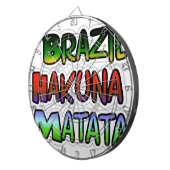 Groen Geel Gouden Brazilië Hakuna Matata Art Print Dartbord (Voorkant Rechts)