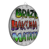 Groen Geel Gouden Brazilië Hakuna Matata Art Print Dartbord (Voorkant Links)