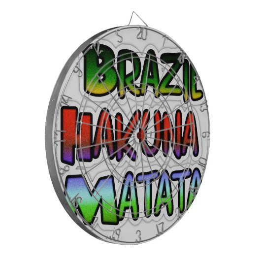 Groen Geel Gouden Brazilië Hakuna Matata Art Print Dartbord (Voorkant Links)