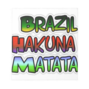 Groen Geel Gouden Brazilië Hakuna Matata Art Print Notitieblok